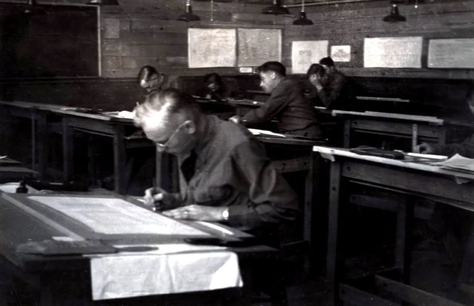 Drafting class, Ft. F. E. Warren, WY, April 1942